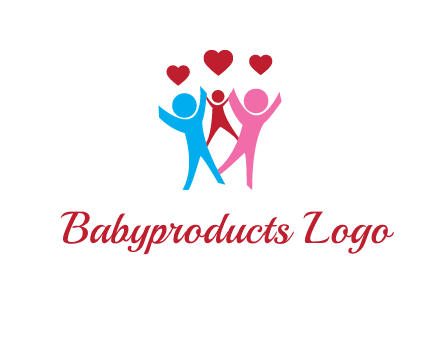 happy family with love symbol