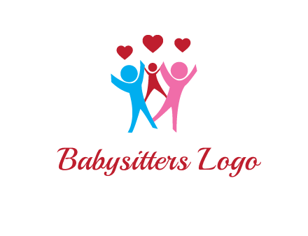 happy family with love symbol