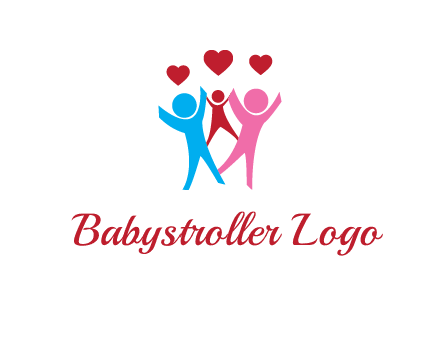 happy family with love symbol