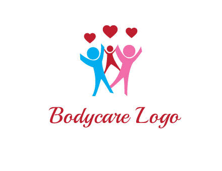 happy family with love symbol
