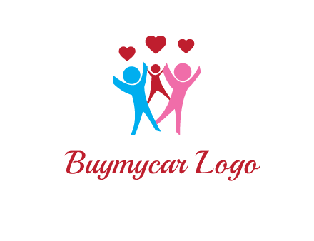happy family with love symbol