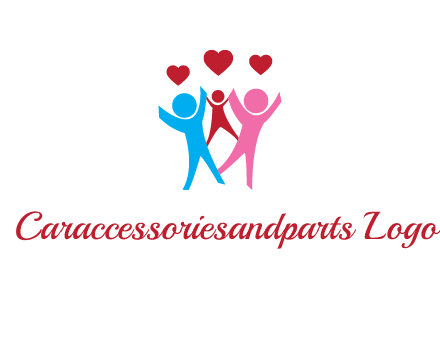 happy family with love symbol