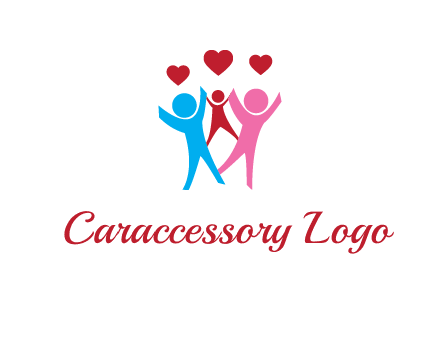 happy family with love symbol