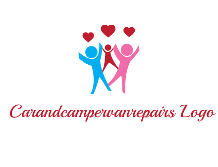 happy family with love symbol