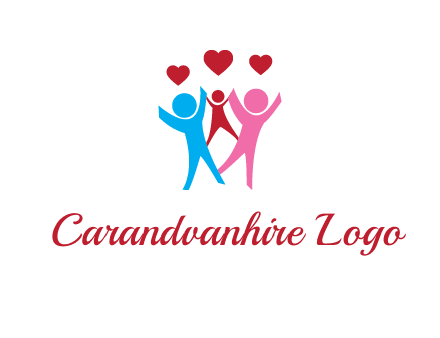 happy family with love symbol