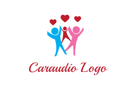 happy family with love symbol