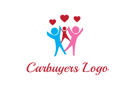happy family with love symbol
