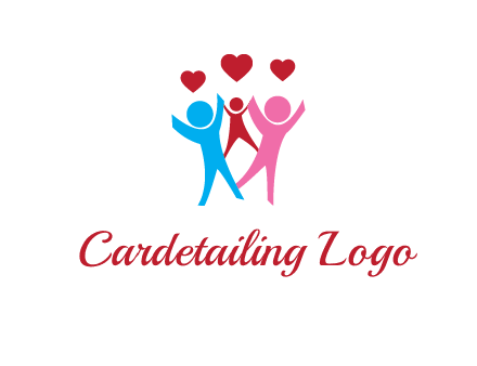 happy family with love symbol