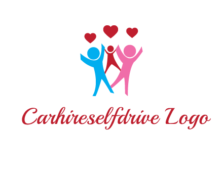 happy family with love symbol