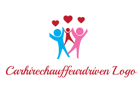 happy family with love symbol