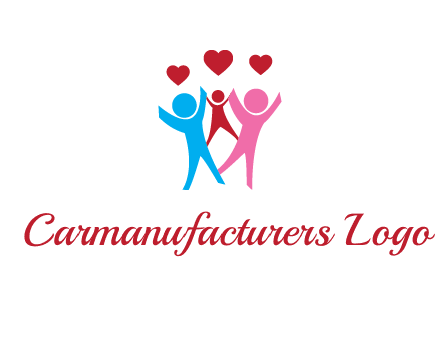happy family with love symbol