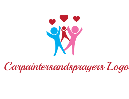 happy family with love symbol