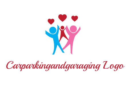 happy family with love symbol