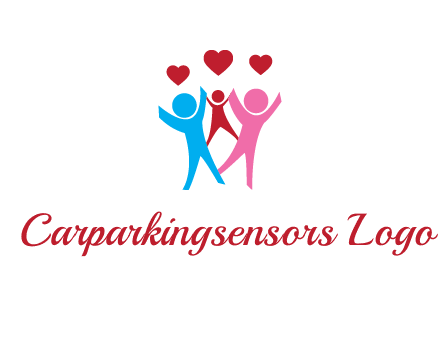 happy family with love symbol