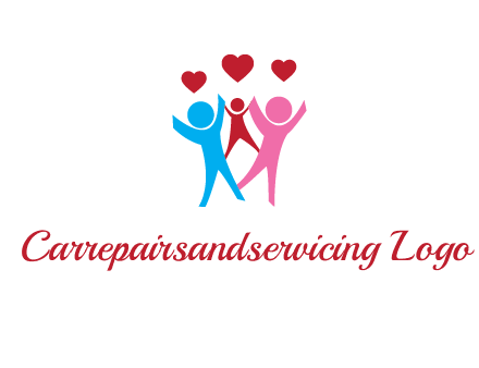 happy family with love symbol