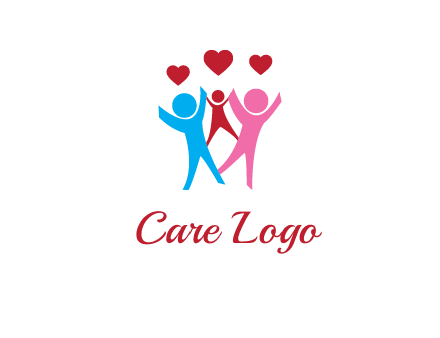 happy family with love symbol