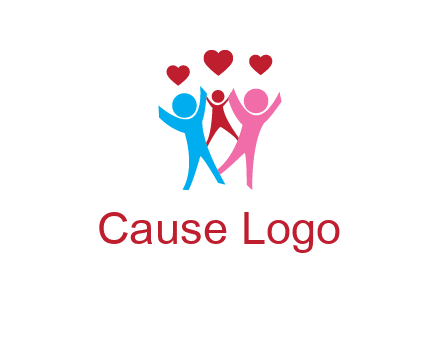 happy family with love symbol