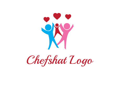 happy family with love symbol