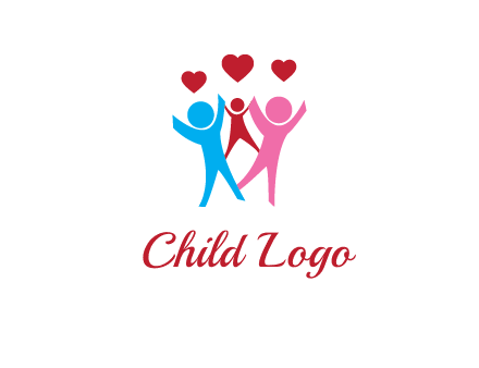happy family with love symbol