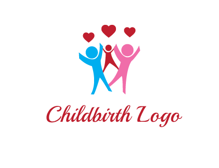 happy family with love symbol