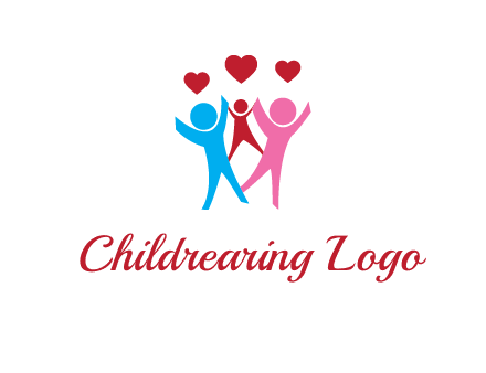 happy family with love symbol
