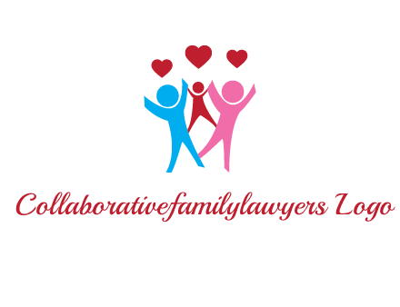 happy family with love symbol
