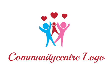 happy family with love symbol