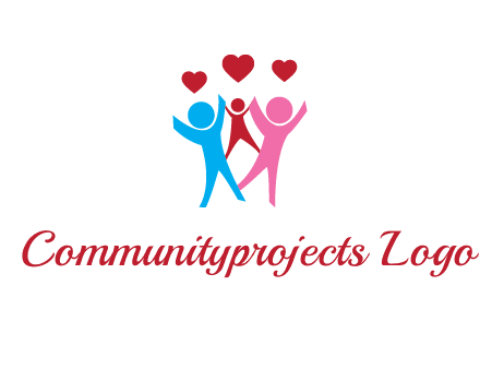 happy family with love symbol