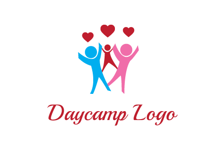 happy family with love symbol