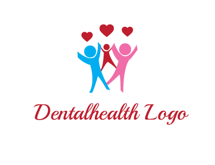 happy family with love symbol