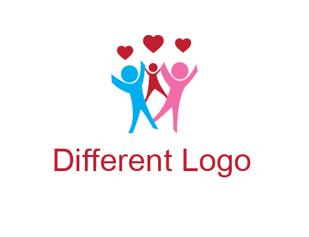 happy family with love symbol