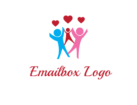happy family with love symbol