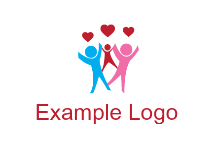 happy family with love symbol