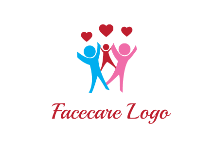 happy family with love symbol