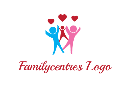 happy family with love symbol