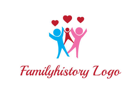 happy family with love symbol