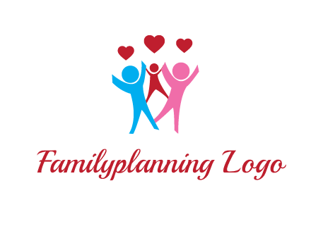 happy family with love symbol