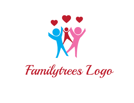 happy family with love symbol