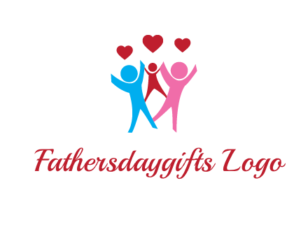 happy family with love symbol