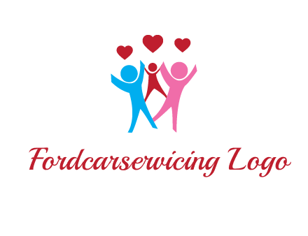 happy family with love symbol