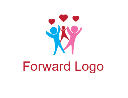 happy family with love symbol