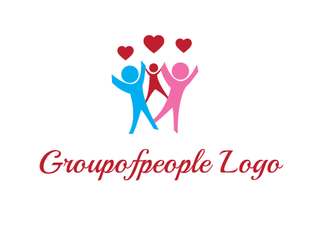 happy family with love symbol
