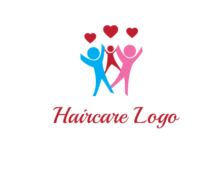 happy family with love symbol