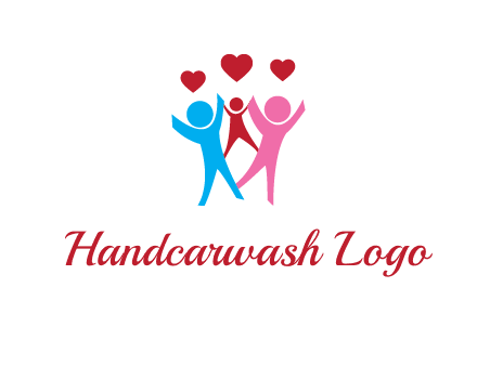 happy family with love symbol