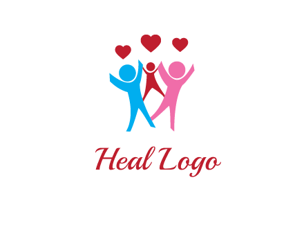 happy family with love symbol