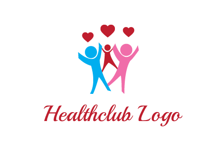 happy family with love symbol