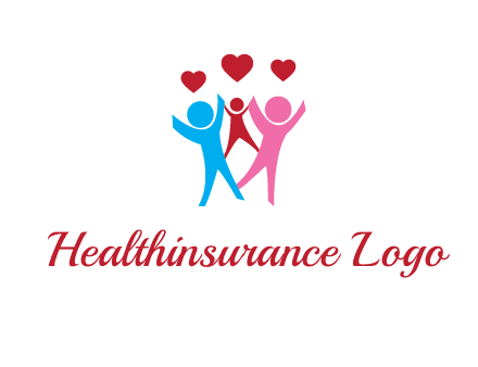 happy family with love symbol