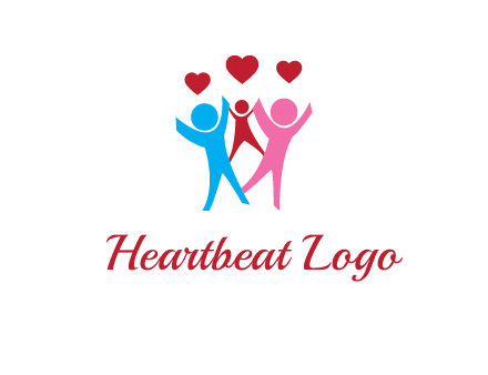 happy family with love symbol