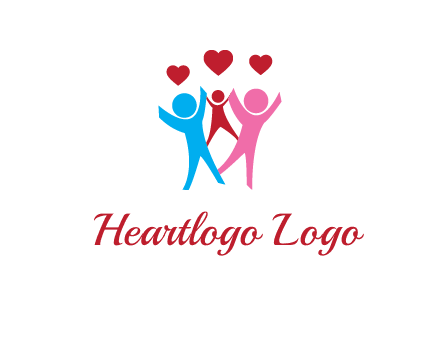 happy family with love symbol