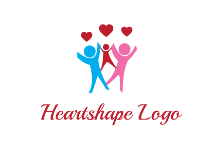 happy family with love symbol